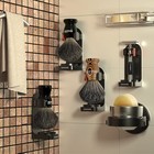 Anbbas Synthetic Badger Shaving Brush And Bowl With Black Abs Wall Mounting    