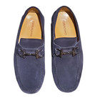 Salvatore Ferragamo Parigi Men s Driver Slip On Loafers Suede Navy Blue 10 5 E
