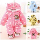 Gaorui Newborn Baby Toddler Jumpsuit Hoody Coat Winter Romper Bodysuit