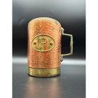Vintage Hammered Copper Brass Salt And Pepper Shakers Set Made In Korea Patina
