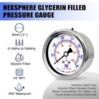 Water Well Pump Liquid Filled Side Lower Mount Pressure Gauge 0 To 100 Psi