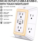 Multi Plug Outlet Surge Protector - 6 Outlet Extender With 3 Usb Ports