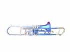 Sale    Trumbone Blue Brass Bb Flat Valve Trumbone Free Hard Case mouthpiece