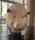 Vintage Primitive Folk Art Butcher s Shop Pig Display Statue  22  Replica 