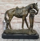 Arabian Show Horse Equine Bronze Marble Statue Bookend Equestrian Sculpture Sale