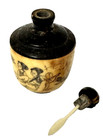 Antique Asian Chinese Resin    Wood Snuff Bottle W engraving Of 2 Women