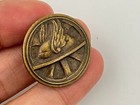 Antique Wwi Brass Wings Winged Helmet Uniform Pin Button Insignia Military