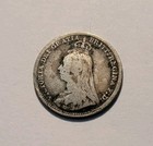 1890 Great Britain 3 Pence Queen Victoria Jubilee Head World Silver Coin