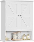 Bathroom Wall Cabinet  Over The Toilet Space Saver Storage With Barn Doors      