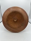Large Wood Bowl Pot With Lid Hand Made Turned Wooden Cherry Farmhouse Country