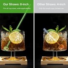 8pcs 8 Inch Color Glass Straws With Brush - For Cocktails   Wine Long Straw