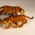 Vintage Tiger Figure Animal 4 1 2  Long Flocked 3 Piece Lot Fairy Garden 05180
