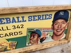 1956 Antique Style Art Wood Baseball Card Advertising Trade Sign 6x24 - Mantle