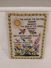 Vtg Crewel Needlework Art Kiss Of The Sun Stretched Frame Wall Art Birds Sun 14 