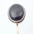 Fab Antique Victorian 9k Gold 11 2ct Black Banded Agate Bullseye Lapel Stick Pin