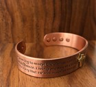 Cross Prayers Pure Copper Magnetic Bracelet Arthritis Pain Therapy Energy Cuff