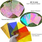 12 Sheets Iridescent Stained Glass Sheets  Cathedral Art Glass Packs For Mosaic