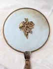 Vtg 40s-50s Hollywood Regency Glam Floral Vanity Dresser Mirror Hand Held 14 5 l