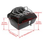Universal Motorcycle Tail Box Luggage Trunk W  Top Rack For Harley Honda Cruiser