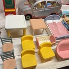 Vintage Fisher Price Loving Family Dollhouse Furniture People Baby Lot Van