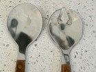 Mid-century Modern Tapered Teak Riveted Wood Handle Salad Serving Set - Mcm