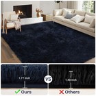 Ultra Soft Shag Area Rug  Cozy Washable Fuzzy Carpet Non-slip Backing Home Decor
