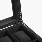 12 Slots Watch Box Solid Wood Glass Top Watch Case Jewelry Storage Display Box