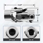 3 4  Round X 3 4  Dd Steering Shaft U Joint Coupling Chrome 3 4 Round To 3 4 Dd