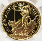 1988 Gold Great Britain 626 Minted 50 Pounds Coin Ngc Proof 69 Ultra Cameo 