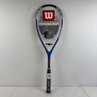 Wilson Titanium Power Black blue Squash Racket With Case - 3 3 4     Nwot
