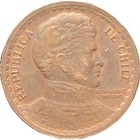 1942 Chile 1 Peso Copper Coin - Xf  extra Fine  Condition