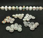  2 U Pick 10 Assort  White clear Glass Lampwork W flowers   Designs Euro  Beads