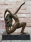 Modern Female Dancer Bronze Sculpture In Expressive Backbend Pose