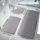 3pcs Memory Foam Bathroom Rug Absorbent Bath Mat Set Small Large And Contour Rug
