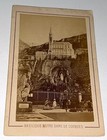 Rare Antique French Basilique Notre Dame De Lourdes Landscape Cabinet Photo 