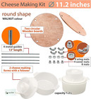 Cheese Making Kit - Wooden Cheese Press Diameter 11 2 In And 2 Cheese Molds Of 4