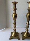 Vintage Pair Of Large 18    Brass Candle Holders