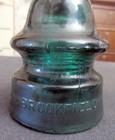 Brookfield  00 Blue Green Aqua Glass Insulator - 4  Tall