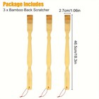 3pcs Long Handle Back Scratcher Natural Bamboo Pick Itch Relief Handcraft Tools