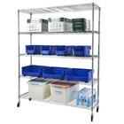 5 Tier Large Wire Shelving Unit Metal Shelf Storage Rack With Wheels 59x18x71 