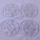 Set Of Four Lead Crystal Glass Coasters 3 75  Inside Diameter Vintage