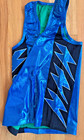 Pro Wrestling Sleeveless Shirt Metallic Blue W  Black   Silver    benson    Sz 40-42