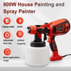 High Pressure Electric Paint Sprayer 850w  1400ml Hvlp Spray Paint Gun 5 Nozzles