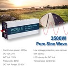 24v To 120v Pure Sine Wave Inverter 3500w Power Solar Home System Camp Motor Car