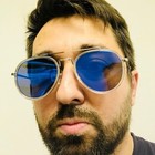 Aviator Sunglasses Blue Lens Silver Frame Round Retro Style Trendy Shades Lentes