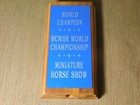 Vintage Horse Plaque 6  X 3  Champion Wcmhr World Championship Miniature