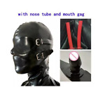 Latex Rubber Hood With Removable Eyes mouth Mask back Zipper Fetish Club Wear Uk
