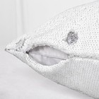  Sequin Pillow Covers 20x20-inch Bedroom 20  X 20   pack Of 1  White To Silver