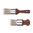 2pcs Salve Brush For Furniture  Leather Brush With Wood Handle For Cleaning 