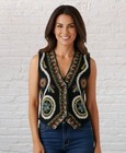 Vtg Gallagher Handmade Embroidered Folk Art Vest Sz Xl Paisley Embroidery Nwot